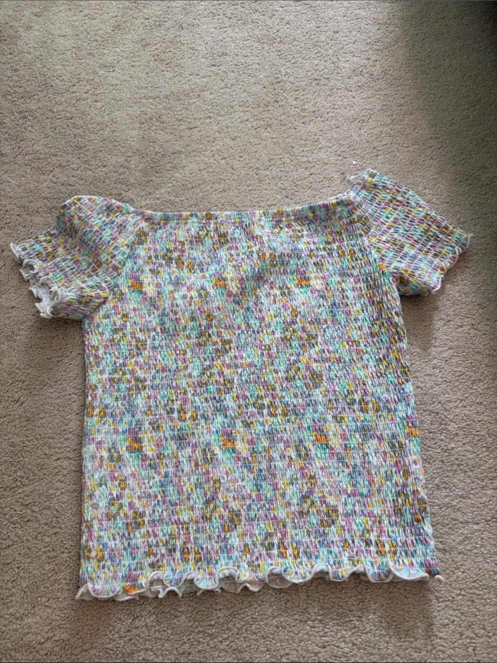 Floral Smocked Off-Shoulder Top in Multi-Color
